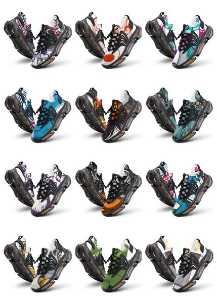 

shoes dress shoes men running custom diy blue orange grey elastic customized sneakers sports trainers size eur 38-46696 ized271 ized, Black