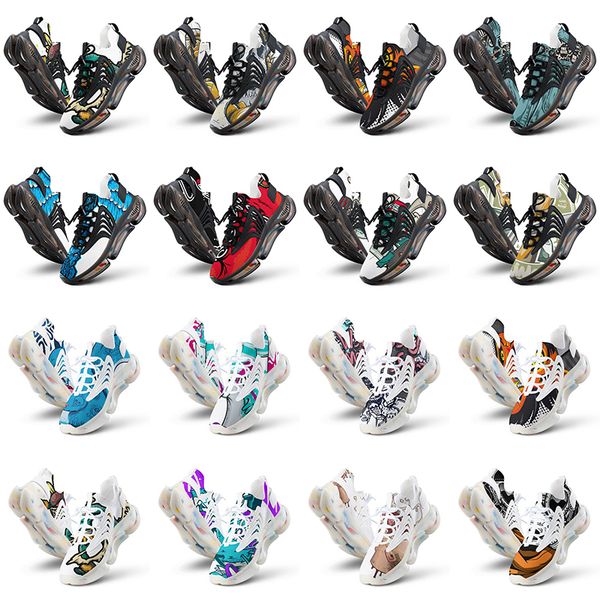 

women running men new custom shoes artoon animal design diy word black white blue red mens trainer 0244 s