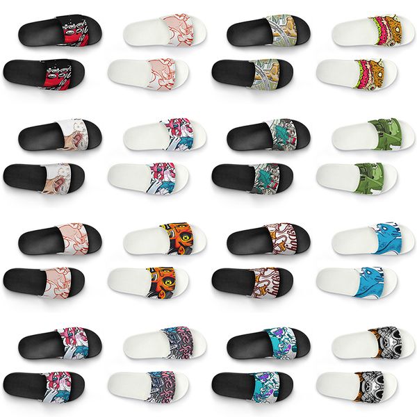 

men women custom slippers shoes artoon animal design diy word black white blue red mens trainer 202