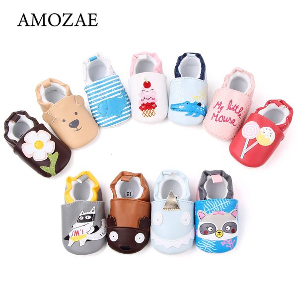 

first walkers baby boys girl all seasons shoes cartoon pattern pu leather nonslip breathable soft bottom toddler 221117