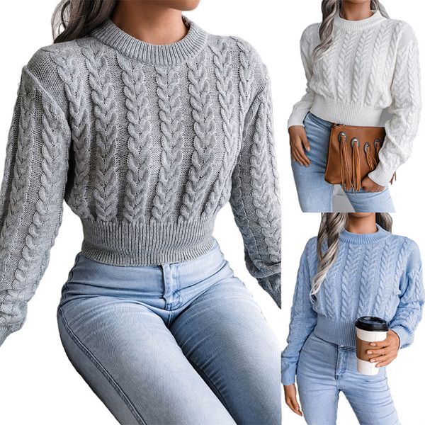 

new womens designer sweater autumn winter gentiana stitch waist knit midriff sweaters european and american women's wear retail and who, White;black