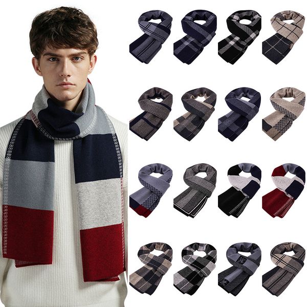 

scarves classic business scarf men cashmere winter warm vintage shawl long wrap luxury brand designer gifts wwh1910-25, Blue;gray