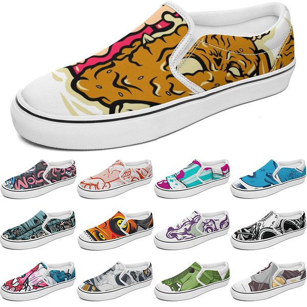 

custom shoes slip-on canvas shoe customized sneakers men women blue red yellow classic custom comfortable low platform sneaker color31