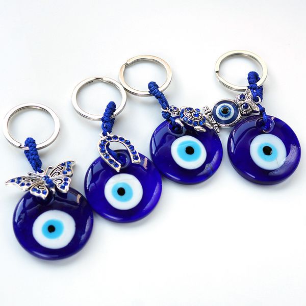 

handmade turkey blue evil eye animal key chains car pendant keychain for gift, Silver