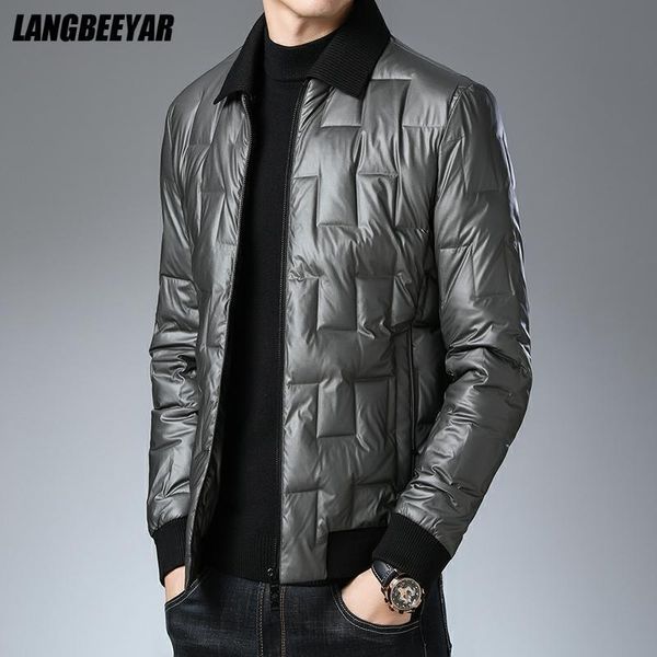 

men's down parkas grade designer brand casual fashion glossy winter warm jacket men duck windbreaker puffer coats mens clothing 221117, Black