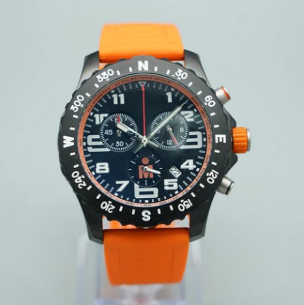 

master design men's watch japan quartz endurance pro avenger chronograph 44mm watches orange rubber 1884 men watches hardex glass wrist, Slivery;brown