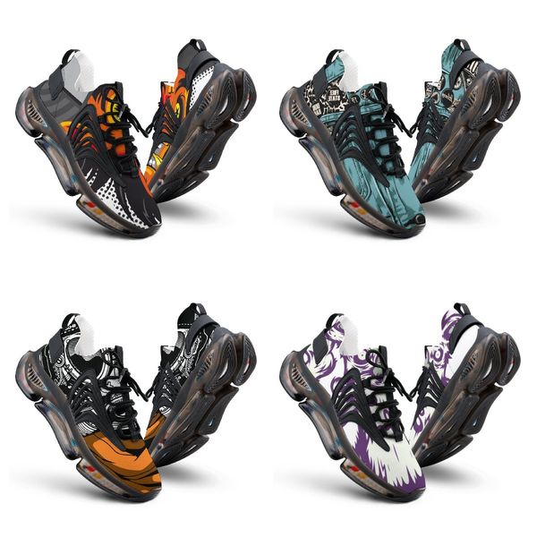 

custom shoes orange green white men shoes sneakers diy elastic customized 027 sports trainers size eur 38-46