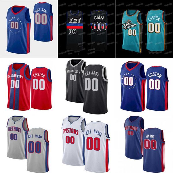 

mens womens youth detroit''pistons''custom 2 cade cunningham 41 saddiq bey 35 marvin bagley iii 23 jaden ivey 0 jalen du, Black;red