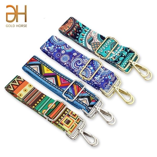 

bag parts accessories women colorful fabric shoulder strap lady adjustable removable wide crossbody messenger nylon 221116, Black