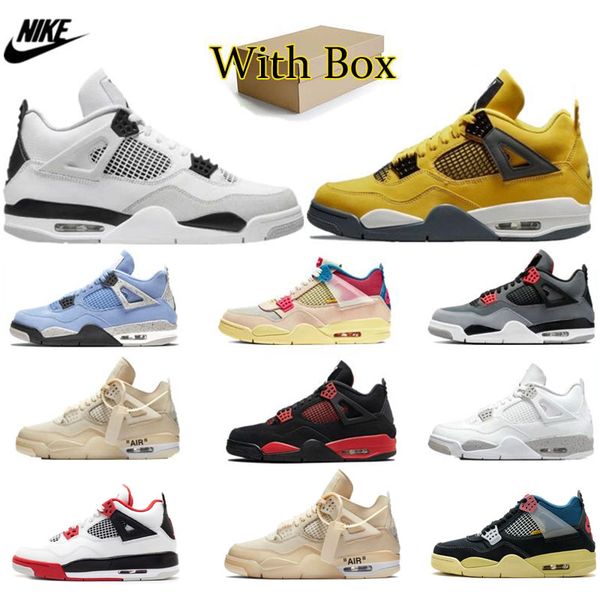 

nike jordan 4 retro basketball shoes men women jordens 4s midnight navy military black cat violet ore red university blue sail mens trainers