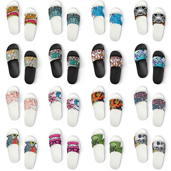 

men women custom slippers shoes artoon animal design diy word black white blue red mens trainer 178