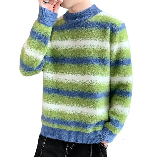 

men's sweaters casual sweater men loose style round neck fashion pullovers trendy sweaters mens clothes 221117, White;black