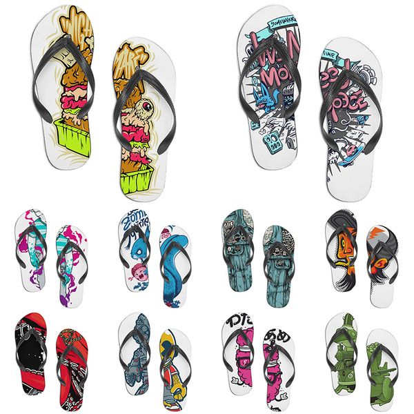 

men women custom slippers cartoon design anime diy word black white blue red purple mens colorful trainer 023