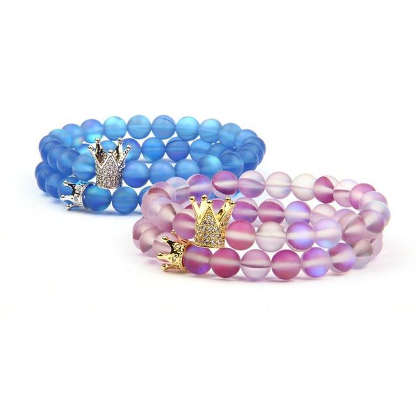

charm bracelets couple promise bracelet 8 colours men and women crown bracelets bangles accessories jewelry gift for lover drop deliv dhk37, Golden;silver