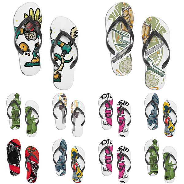 

men women custom slippers cartoon design anime diy word black white blue red purple mens colorful trainer 051