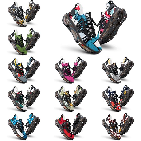 

elastic running shoes custom shoes men women diy white black green yellow red blue mens trainer outdoor sneakers size 38-46 color144