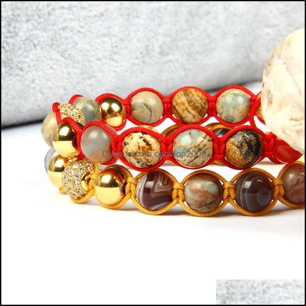 

charm bracelets mens rame bracelet 8mm natural boa mix stones lucky energy lace up bracelets stainless steel beads drop dh3np, Golden;silver
