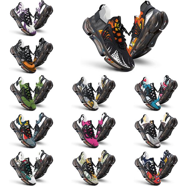 

elastic running shoes custom shoes men women diy white black green yellow red blue mens trainer outdoor sneakers size 38-46 color141