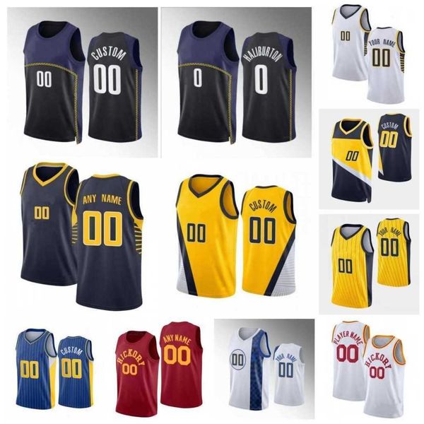 

custom printed 2022-23 new city basketball jerseys printed 00 bennedict mathurin 33 myles turner 24 buddy hield 27 daniel theis 9 t.j. mccon, Black;red
