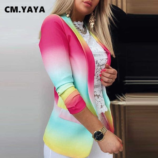 

women's suits blazers cm.yaya women blazers full sleeve notched collar open stitch slim office lady fashion blazers autumn clothing 20, White;black