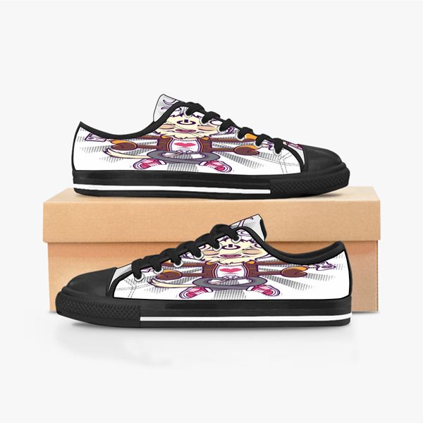 

custom shoes classic canvas low cut skateboard casual triple black accept customization uv printing low mens womens sports sneakers breathab