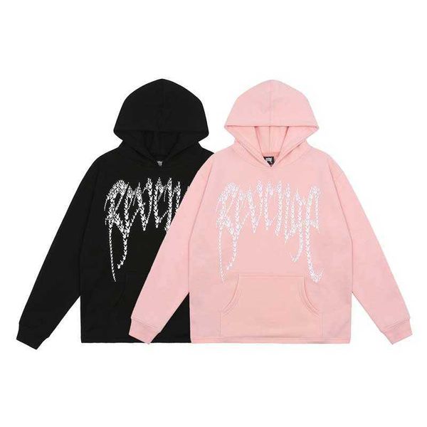 

hoodie for men reveal cotton venge designer brand fashion revenge rabbit head line printing plush hooded sweater same style couple women hig, Black