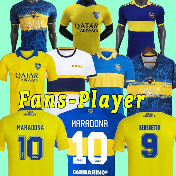 

22 23 boca juniors soccer jerseys villa 2022 2023 fans player version maradona camiseta zeballos benedetto oscar langoni vazquez football sh, Black;yellow