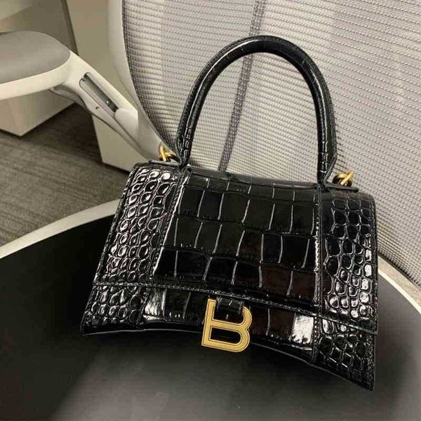 

crossbody designer bbalencigas bags 2022 home hourglass bags high version women's one shoulder messenger crocodile pattern versatile ha