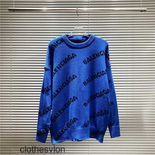

fashion sweater sweaters letter autumn women's 2023 brand designer jacquard balenciga men's winter loose show round neck 33ye, White;black