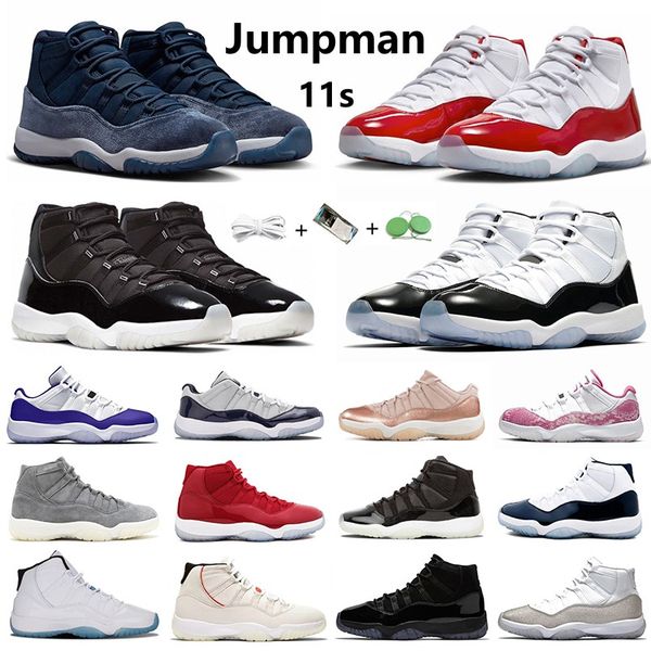 

jumpman 11 11s mens basketball shoes cherry midnight navy cool grey pure violet citrus legend red bred cap gown concord space jam men women