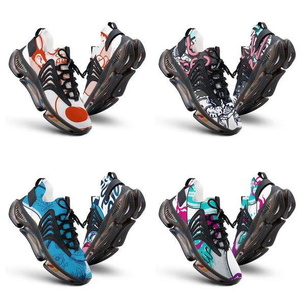 

custom shoes orange green white men shoes sneakers diy elastic customized 047 sports trainers size eur 38-46