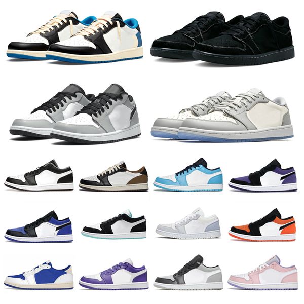 

jumpman 1 low basketball shoes men women 1s wolf grey fragment unc bred green toe black white comfortable mens trainers sneakers