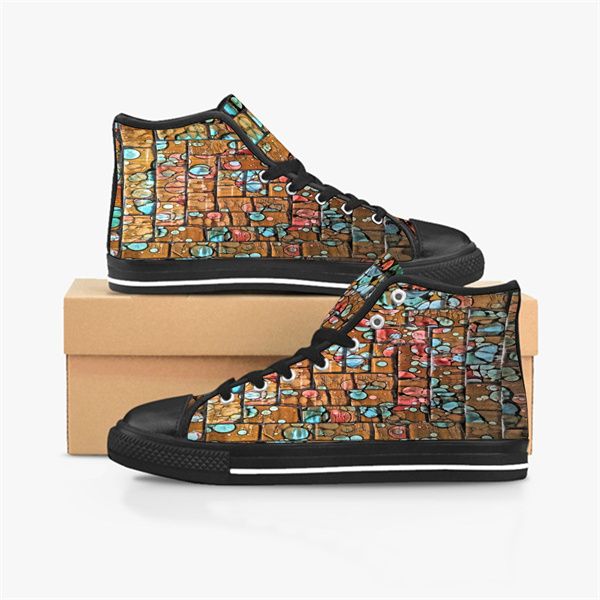 

men stitch shoes custom sneakers canvas women fashion black orange mid cut breathable outdoor sports walking jogging color32