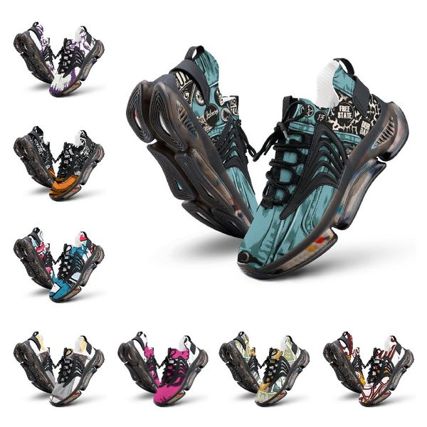

custom shoes blue white black diy elastic customized men running shoes sneakers sports trainers size us 5-12