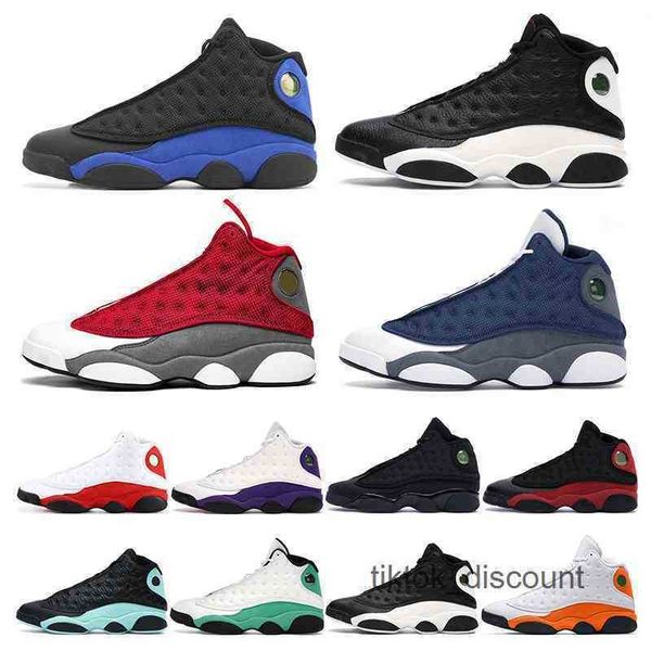 

qqit 2020 new mens basketball shoes 13s red flint hyper royal balck cat bred playground sports sneaker trainers athletic sizet65m, Black