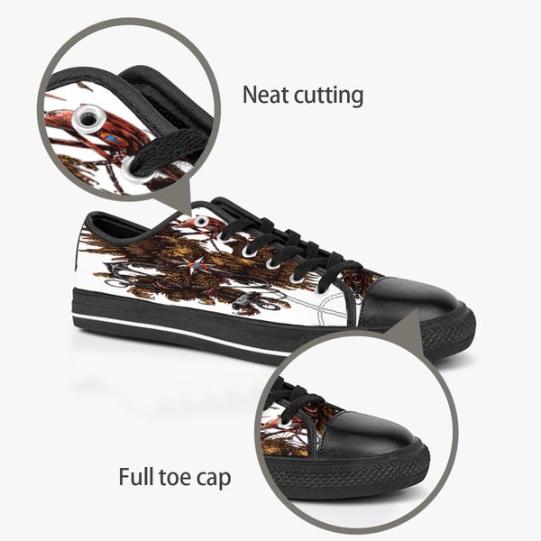 

custom shoes classic canvas low cut skateboard casual triple black accept customization uv printing low mens womens sports sneakers breathab