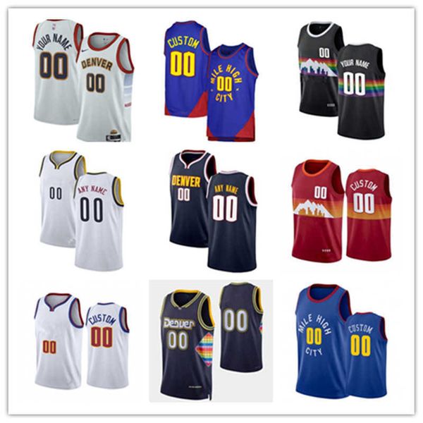 

men women youth denver''nuggets''custom nikola 15 jokic''15 jamal 27 murray 50 aaron gordon 1 michael porter j, Black;red
