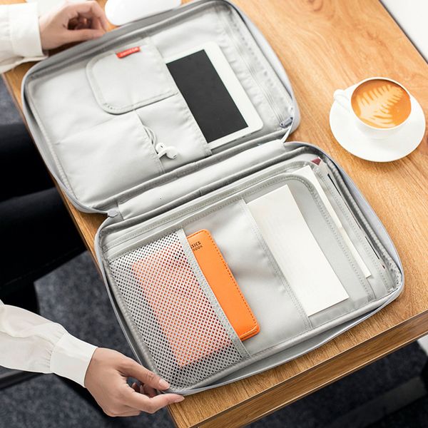 

briefcases multi-functional a4 document bags filing pouch portable waterproof oxford cloth organized tote for notebooks pens computer stuff