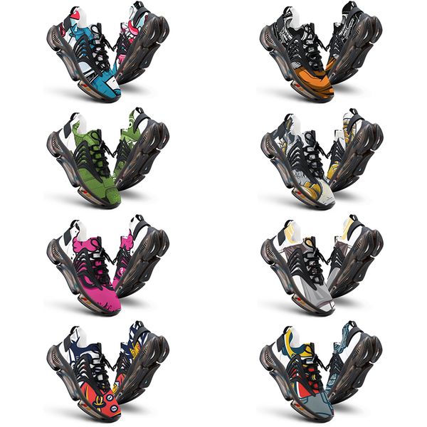 

elastic running shoes custom shoes men women diy white black green yellow red blue mens trainer outdoor sneakers size 38-46 color103