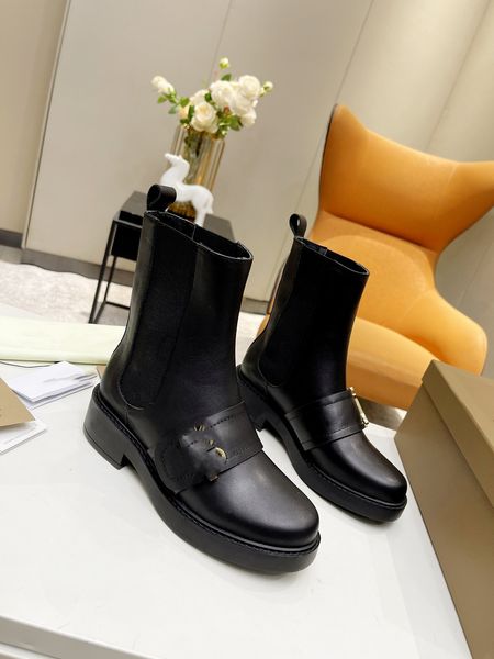 

shoes b01 designer version handmade 2022 new burbes bajia women's boots, Black