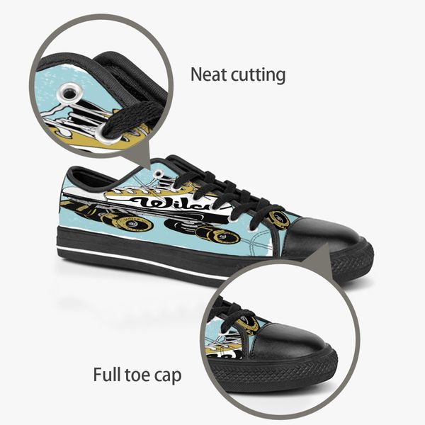 

custom shoes classic canvas low cut skateboard casual triple black accept customization uv printing low mens womens sports sneakers breathab