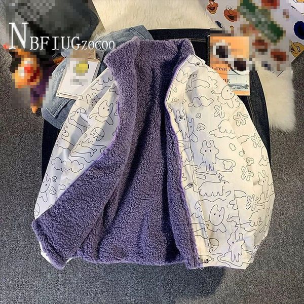 

women's jackets double sided can wear winter imitation lambswool women coat korean students fashion female jacket 221117, Black;brown