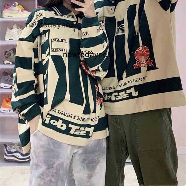 

hoodie cpfm co branded nk sports high street letter print contrast loose long sleeve polo shirt men's and women's pullover t-shirt, Black