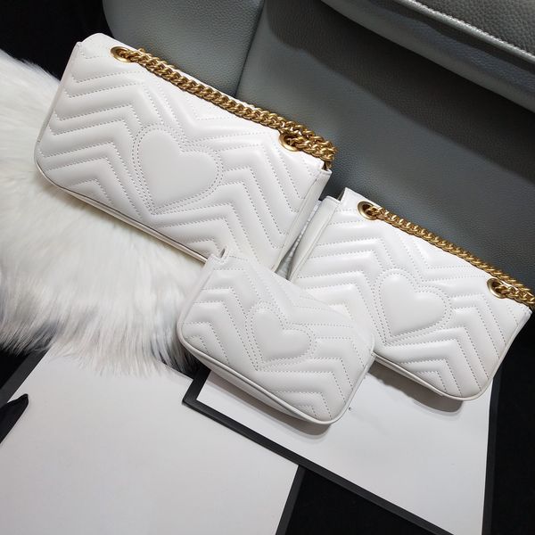 

7a designer bag luxurys handbags genuine leather classic series wave pattern thread large metal logo
