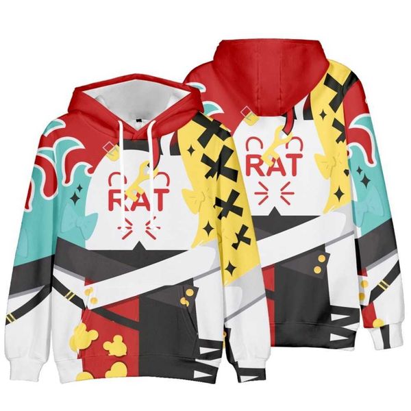 

men's hoodies sweatshirts 3d hakos baelz winter hoodie sweatshirt streetwear fashion fresh spring style women men pullovers t221114, Black