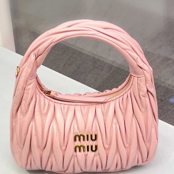 

miu pleated handbag carry bag out one shoulder crossbody small new