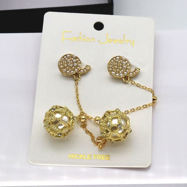 

sphere pendant earrings charm designers hydrangea women bow diamonds party wedding birthday gift luxury classic brand european american bohe, Golden