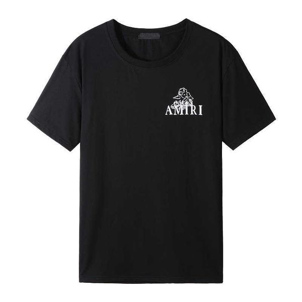 

amirs mens t-shirts 2240 summer new cotton casual angel letter pattern clothes youth round neck short sleeve men's t-shirt, White;black
