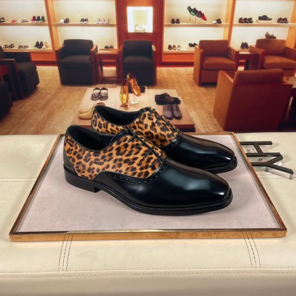 

mens dress shoes handmade formal genuine leather party wedding business oxfords male brand designer lace up flats size 38-44, Black