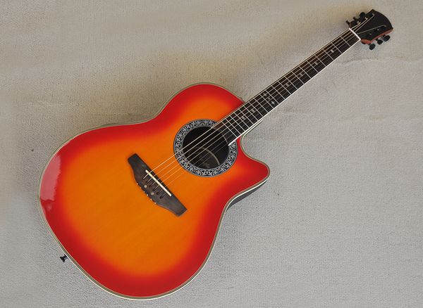 

cherry sunburst 41" solid acoustic guitar with rosewood fretboard
